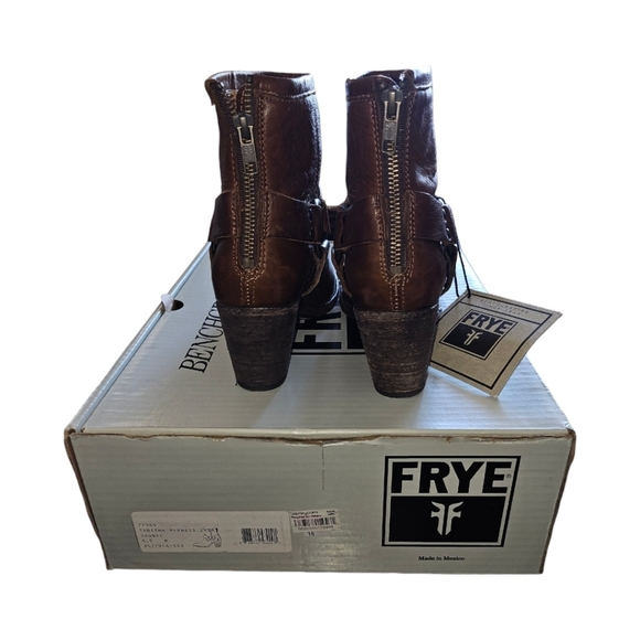 Frye Tabitha Harness Short Boots Cognac Size 6.5 - Picture 7 of 8